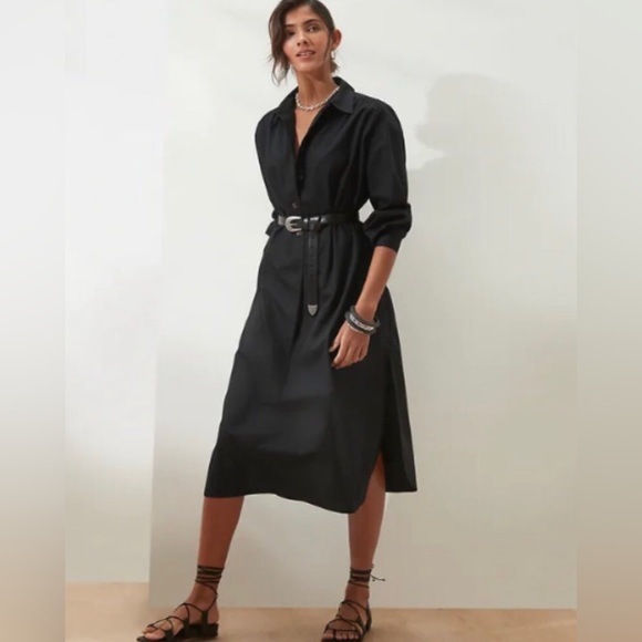 Banana Republic Dresses & Skirts - NWT! Banana Republic Black Cotton Poplin Shirtdress Dress - Size Small